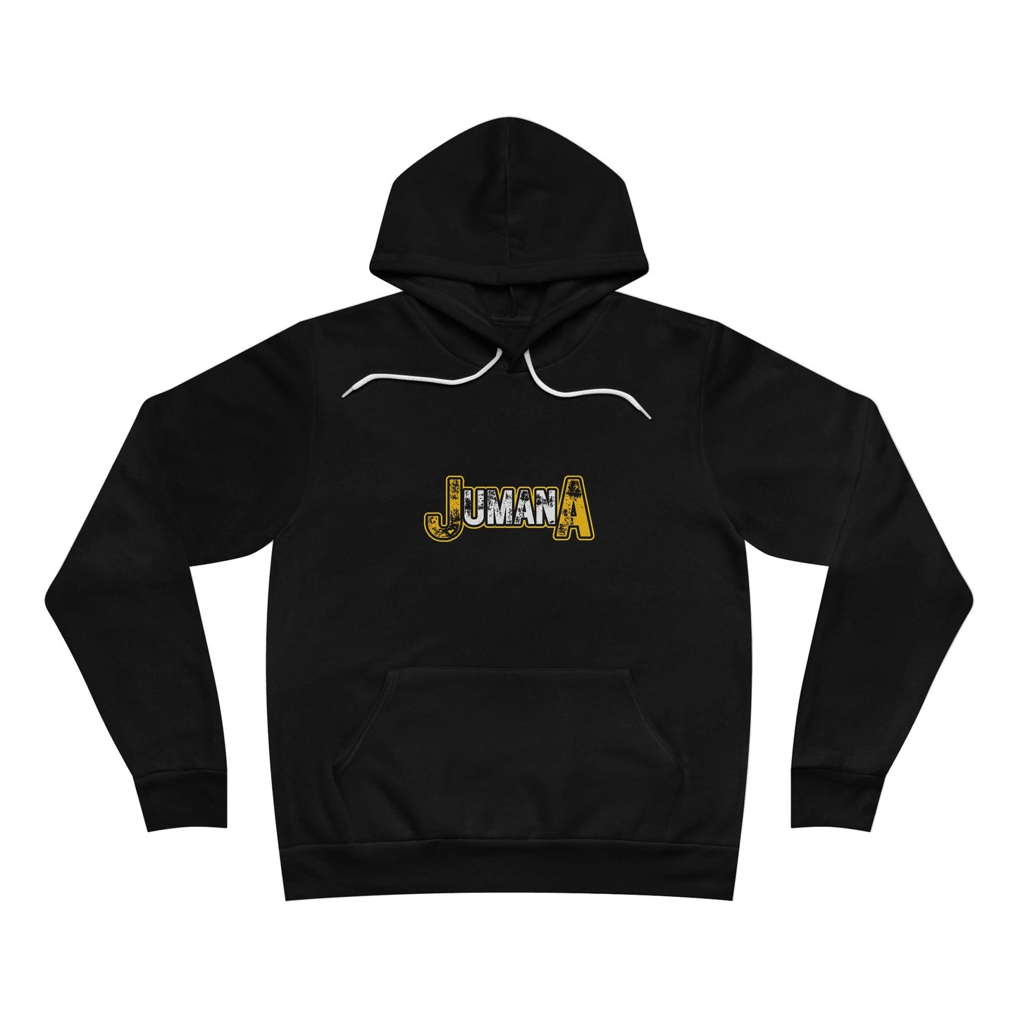 Jumana Grunge Premium Hoodie – Distressed Logo Streetwear on Bella+Canvas 3719