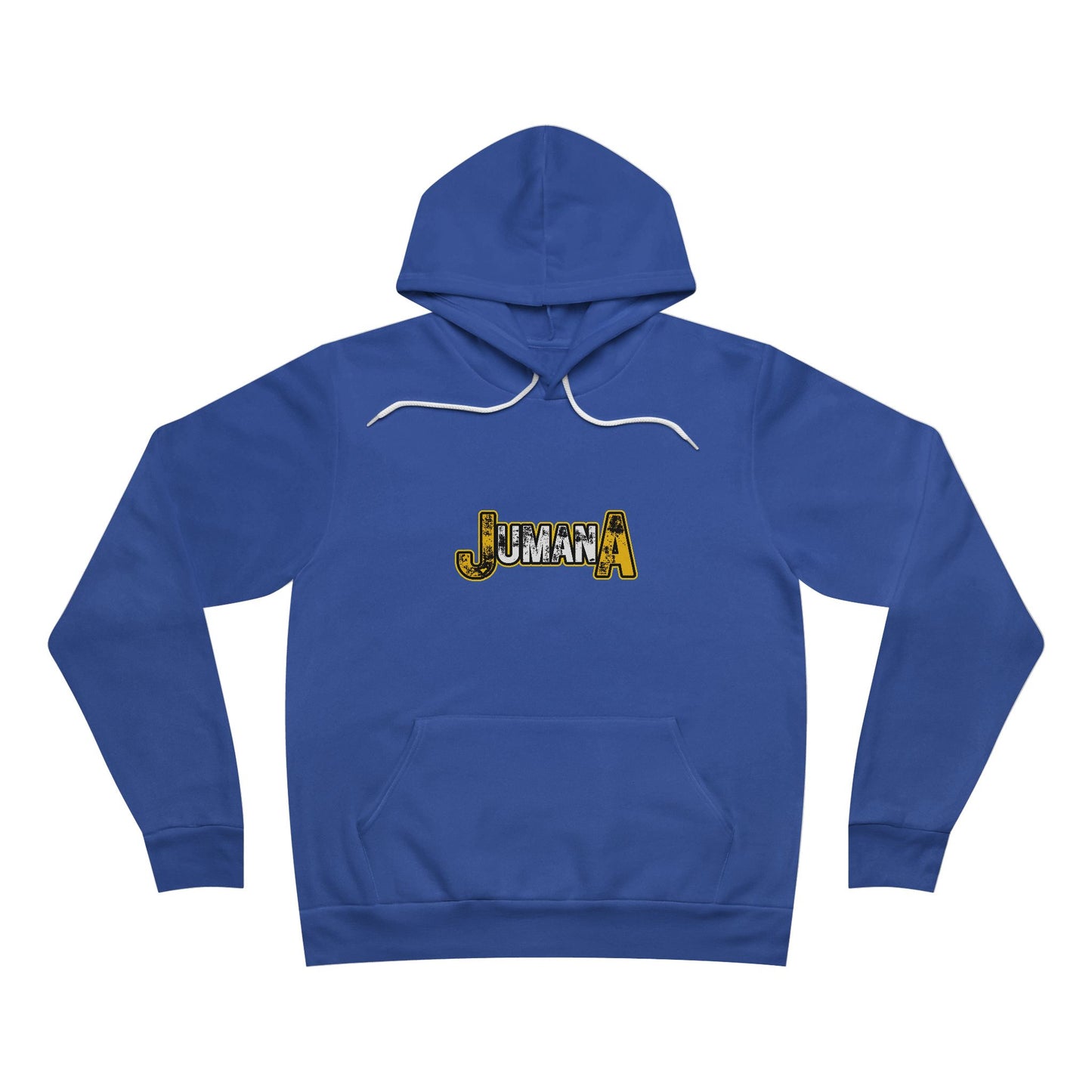 Jumana Grunge Premium Hoodie – Distressed Logo Streetwear on Bella+Canvas 3719