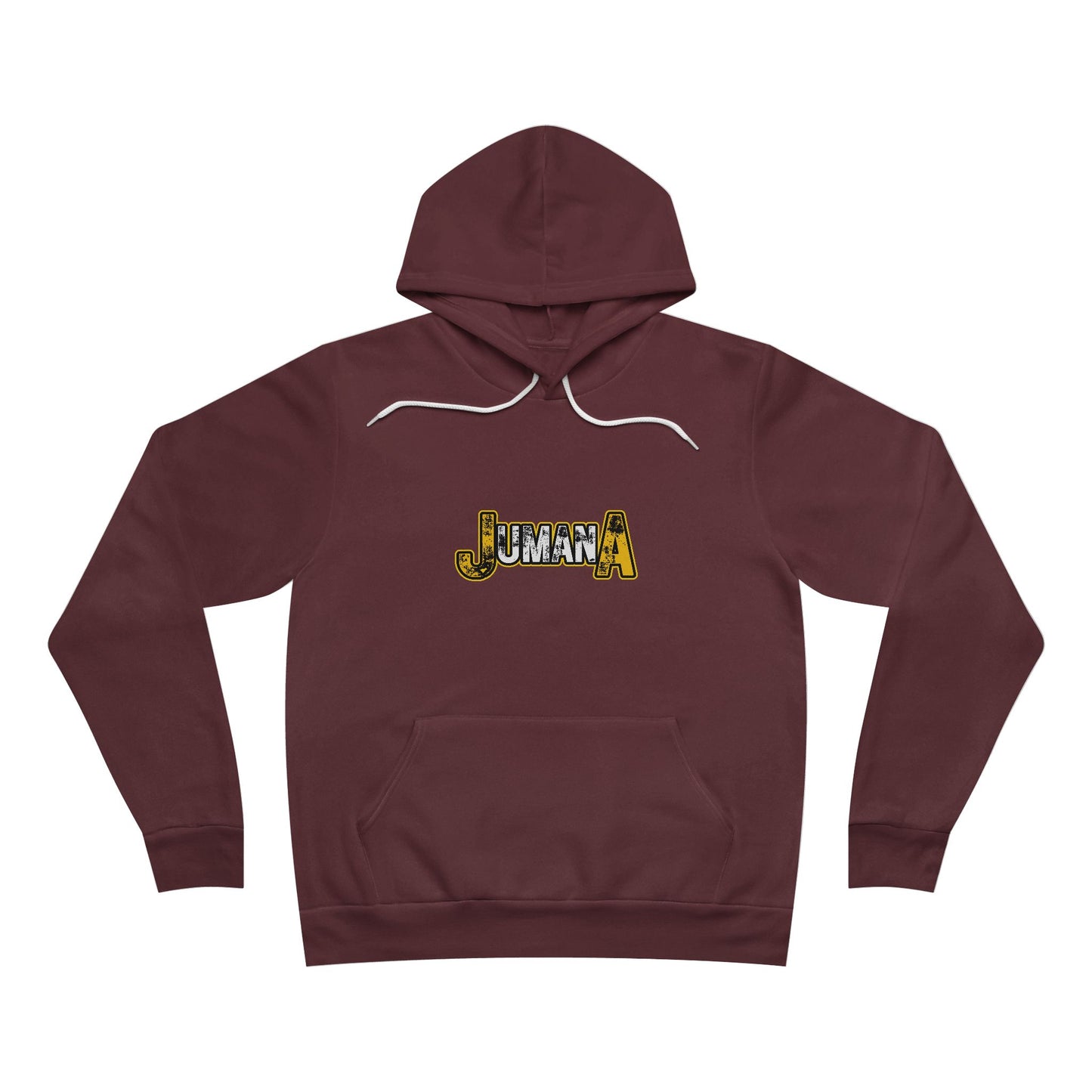 Jumana Grunge Premium Hoodie – Distressed Logo Streetwear on Bella+Canvas 3719