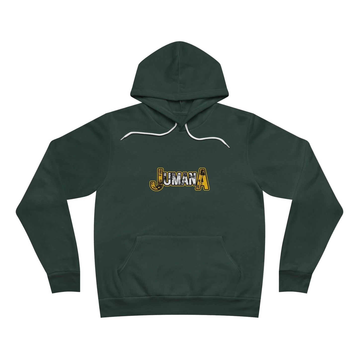 Jumana Grunge Premium Hoodie – Distressed Logo Streetwear on Bella+Canvas 3719