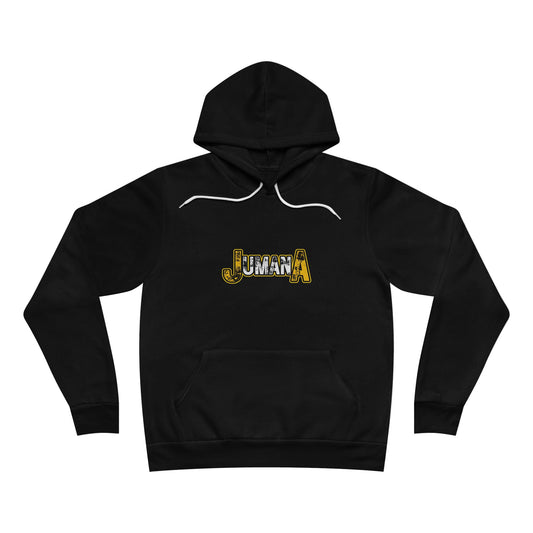 Jumana Grunge Premium Hoodie – Distressed Logo Streetwear on Bella+Canvas 3719